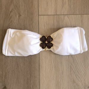 Victoria Secrets White Bandeau Bikini Top Ornamental